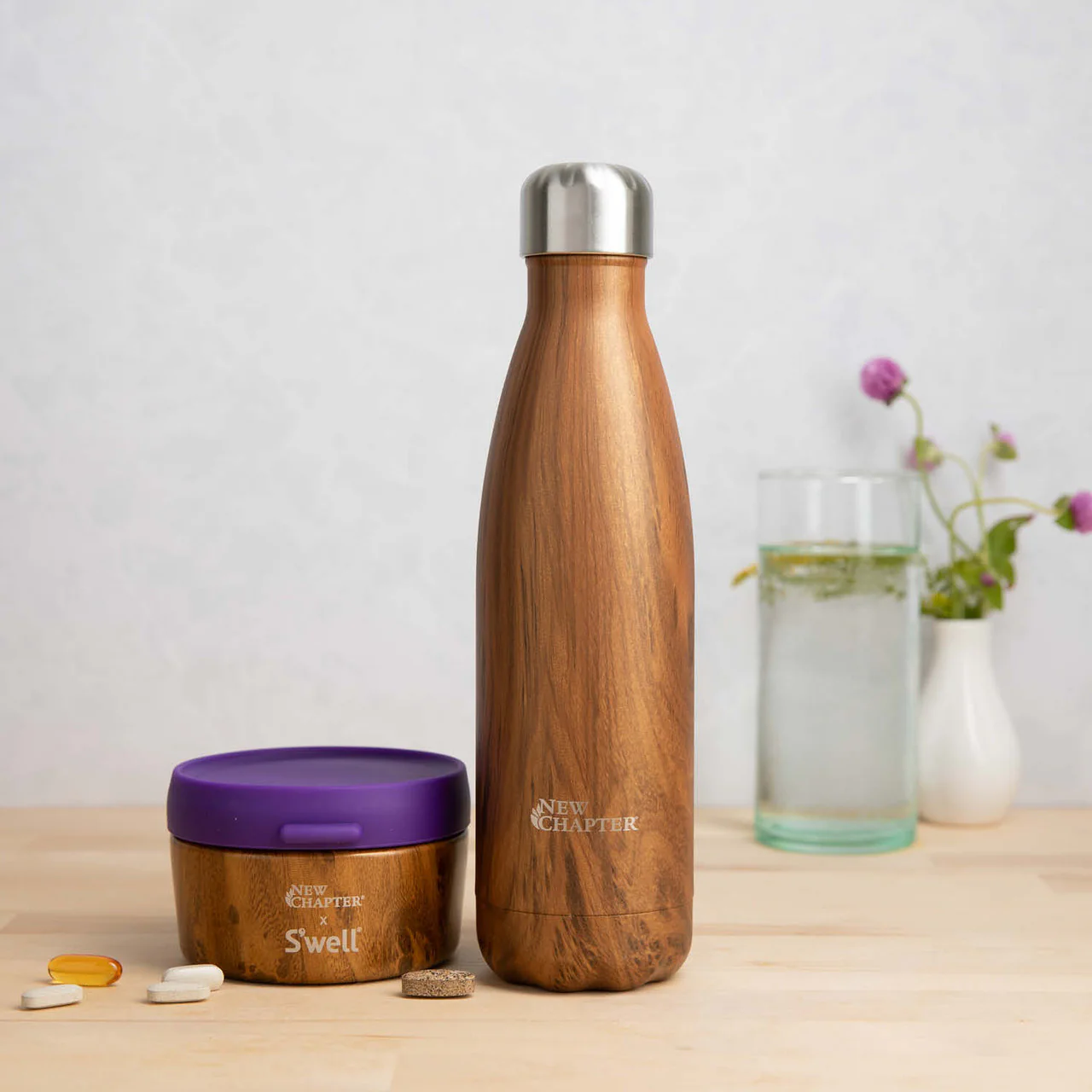 S’well x New Chapter Teakwood Bottle - Image 3